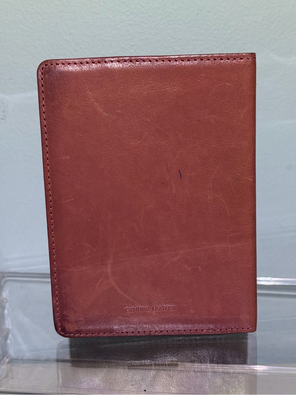Mauve Pink Genuine Leather Passport Holder with Gold Embossing - Picture 3 of 5